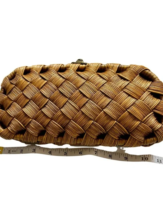 NWOT Amazing Woven Straw Clutch in Brown - Picture 6 of 7